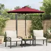 Image de vidaXL Parasol de jardin avec LED mât en acier bordeaux 225x225x212 cm