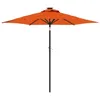 Image de vidaXL Parasol de Jardin LED et mât en Acier Terre Cuite 225x225x212cm, Parasol, Parasol d'extérieur, Parasol de terrasse, Parapluie