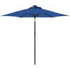 Image de Parasol de jardin LED mât en acier bleu azuré 225x225x212 cm