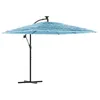 Image de vidaXL Parasol de jardin avec mât en acier bleu 246x246x230 cm, parasol, parasol d'extérieur, parasol de patio, parapluie, parasol de terrasse