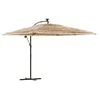 Image de vidaXL Parasol de jardin avec LED et mât en acier marron 290x290x238cm