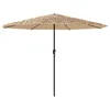 Image de vidaXL Parasol de jardin avec mât en acier marron 388x388x248 cm, parasol, parasol d'extérieur, parasol de patio, parapluie, parasol de terrasse