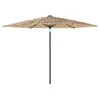 Image de Parasol de jardin avec LED et mât en acier marron 288x288x225cm