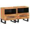 Image de vidaXL Tables de Chevet 2 pcs, Armoires de Lit avec Rangement, Tables de Nuit, Meubles de Chambre à Coucher Intérieur, Bois d'Acacia Massif