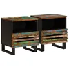 Image de vidaXL Tables de Chevet 2 pcs, Armoires de Lit avec Rangement, Tables de Nuit, Meubles de Chambre à Coucher Intérieur, Bois Massif de Récupération