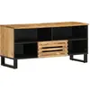 Image de vidaXL Meuble TV 100x34x46 cm bois massif de manguier brut