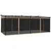 Image de Tonnelle avec parois en filet taupe 6x3 m acier