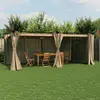 Image de vidaXL Tonnelle avec rideaux taupe 6x3 m acier