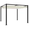 Image de vidaXL Tonnelle de Jardin avec Toit rétractable crème 3x3 m Acier, tonnelle de Jardin, tonnelle de Patio, pavillon de Jardin, tonnelle d'extérieur