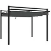 Image de vidaXL Tonnelle avec Toit rétractable Anthracite 3x3 cm Aluminium, tonnelle de Jardin, tonnelle de Patio, pavillon de Jardin, tonnelle d'extérieur