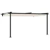 Image de vidaXL Gazebo Mural Crème Acier, Jardin et terrasse, Design carré, Style Moderne, matériaux résistants UV, Portable, Pliable et Simple à Installer