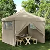 Image de vidaXL Tente de réception pliable escamotable 4 parois latérales taupe