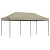 Image de vidaXL Tente de réception Pliable escamotable Taupe 580x292x315 cm, Tente, Tente à auvent, auvent de Gazebo, Tente Gazebo, Tente de Jardin
