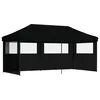Image de vidaXL Tente de réception Pliable escamotable 3 parois latérales Noir, Tente, Tente à auvent, auvent de Gazebo, Tente Gazebo, Tente de Jardin