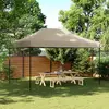 Image de vidaXL Tente de réception pliable escamotable taupe 440x292x315 cm