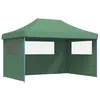 Image de vidaXL Tente de réception Pliable escamotable 3 parois latérales Vert, Tente, Tente à auvent, auvent de Gazebo, Tente Gazebo, Tente de Jardin