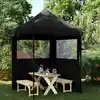 Image de vidaXL Tente de réception pliable escamotable 2 parois latérales noir