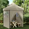 Image de vidaXL Tente de réception pliable escamotable 4 parois latérales taupe