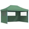 Image de vidaXL Tente de réception Pliable escamotable 3 parois latérales Vert, Tente, Tente à auvent, auvent de Gazebo, Tente Gazebo, Tente de Jardin
