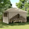 Image de vidaXL Tente de réception pliable escamotable 4 parois latérales taupe