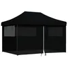 Image de vidaXL Tente de réception Pliable escamotable 4 parois latérales Noir, Tente, Tente à auvent, auvent de Gazebo, Tente Gazebo, Tente de Jardin