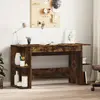 Image de vidaXL Bureau chêne fumé 140x50x75 cm bois d'ingénierie
