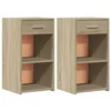 Image de vidaXL Tables de Chevet 2 pcs chêne Sonoma 35x34x65 cm Bois ingénierie, Table de Chevet, Meuble de Chambre, Table de Nuit, Armoire, Table d'appoint