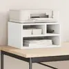 Image de vidaXL Support d'imprimante blanc 40x32x22,5 cm bois d'ingénierie