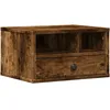 Image de vidaXL Support d'imprimante chêne fumé 40x32x22,5 cm Bois d'ingénierie, Table d'imprimante, Table d'imprimante d'ordinateur, Support d'imprimante avec Rangement