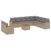 Image de vidaXL Salon de Jardin avec Coussins 11 pcs, Canapés de Terrasse, Ensemble de Meubles de Patio, Mobilier d'Extérieur, Mélange Beige Résine Tressée