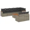 Image de vidaXL Salon de Jardin avec Coussins 9 pcs, Canapés de Terrasse, Ensemble de Meubles de Patio, Mobilier d'Extérieur, Gris Résine Tressée