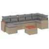 Image de vidaXL Salon de Jardin avec Coussins 8 pcs, Canapés de Terrasse, Ensemble de Meubles de Patio, Mobilier d'Extérieur, Mélange Beige Résine Tressée