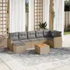 Image de vidaXL Salon de jardin avec coussins 8pcs mélange beige résine tressée