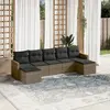 Image de vidaXL Salon de jardin avec coussins 7 pcs gris résine tressée