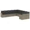 Image de vidaXL Salon de Jardin avec Coussins 10 pcs, Canapés de Terrasse, Ensemble de Meubles de Patio, Mobilier d'Extérieur, Gris Résine Tressée