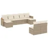 Image de vidaXL Salon de Jardin avec Coussins 9 pcs, Canapés de Terrasse, Ensemble de Meubles de Patio, Mobilier d'Extérieur, Beige Résine Tressée