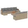 Image de vidaXL Salon de Jardin avec Coussins 11 pcs, Canapés de Terrasse, Ensemble de Meubles de Patio, Mobilier d'Extérieur, Mélange Beige Résine Tressée