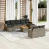 Image de vidaXL Salon de jardin avec coussins 10 pcs gris résine tressée