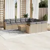 Image de vidaXL Salon de jardin et coussins 12 pcs mélange beige résine tressée
