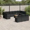 Image de vidaXL Salon de jardin avec coussins 14 pcs noir résine tressée