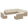 Image de vidaXL Salon de Jardin avec Coussins 13 pcs, Canapés de Terrasse, Ensemble de Meubles de Patio, Mobilier d'Extérieur, Beige Résine Tressée