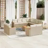 Image de vidaXL Salon de jardin avec coussins 12 pcs beige résine tressée