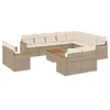 Image de vidaXL Salon de Jardin avec Coussins 13 pcs, Canapés de Terrasse, Ensemble de Meubles de Patio, Mobilier d'Extérieur, Beige Résine Tressée