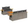 Image de vidaXL Salon de Jardin avec Coussins 6 pcs, Canapés de Terrasse, Ensemble de Meubles de Patio, Mobilier d'Extérieur, Gris Résine Tressée