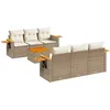 Image de vidaXL Salon de Jardin avec Coussins 7 pcs, Canapés de Terrasse, Ensemble de Meubles de Patio, Mobilier d'Extérieur, Beige Résine Tressée