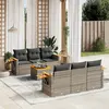 Image de vidaXL Salon de jardin avec coussins 7 pcs gris résine tressée