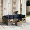 Image de vidaXL Salon de jardin 7 pcs avec coussins gris résine tressée