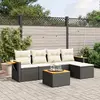 Image de vidaXL Salon de jardin 6 pcs avec coussins noir résine tressée