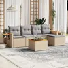 Image de vidaXL Salon de jardin avec coussins 6 pcs beige résine tressée