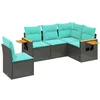 Image de vidaXL Salon de Jardin avec Coussins 5 pcs, Canapés de Terrasse, Ensemble de Meubles de Patio, Mobilier d'Extérieur, Noir Résine Tressée
